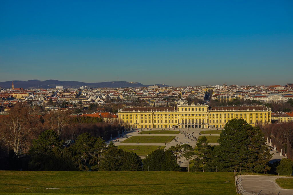 Schönbrunn Palace on sunny winter day 